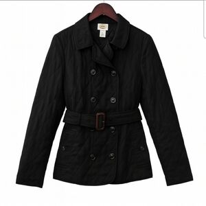 Talbot's Black Quilted Belted Womens Jacket Sz 10